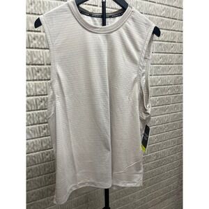 Athletic Works Mens Mixed Media Muscle Tank Top Flax Beige Mesh Size M NEW